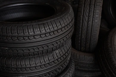 Close-up of a tire and wheel